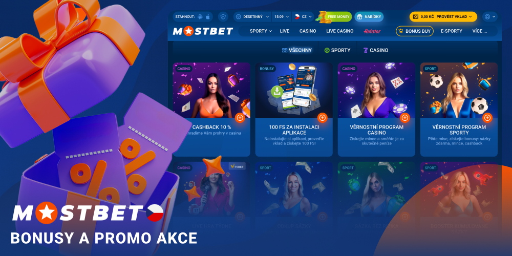 Bonusy a promo nabídky Mostbet CZ