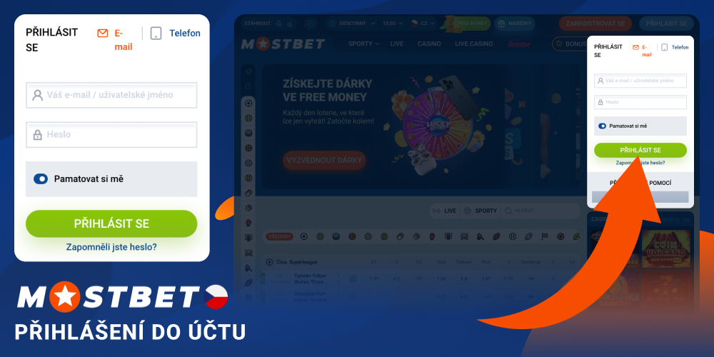 Mostbet CZ návod na přihlášení