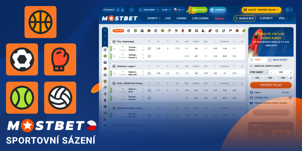 Mostbet CZ sportovní sázky a kurzy